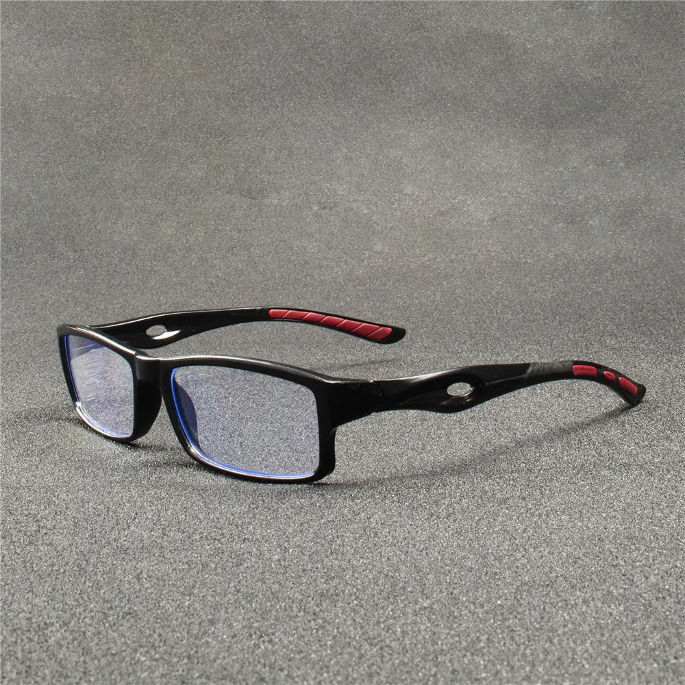 5PCS Sport Style Non-Prescription Reading Glasses Anti-Blue Light Rectangular Full Rim Eyewear, PC Frame Material