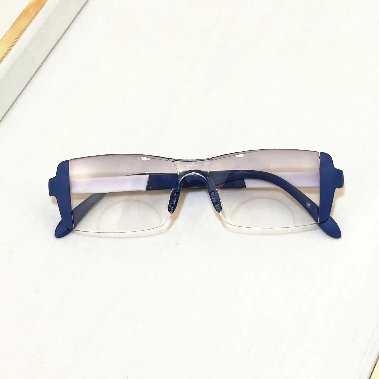 3-Pack Minimalist Bifocal Reading Glasses for Women,Anti-Blue Light, Rimless Design, Rectangular Shape, Plastic Hinge