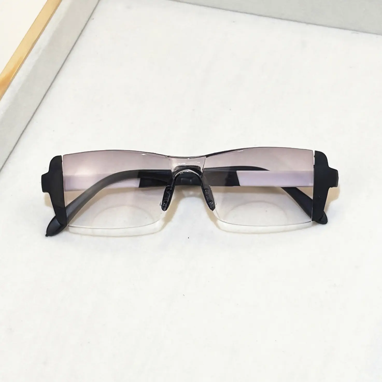 3-Pack Minimalist Bifocal Reading Glasses for Women,Anti-Blue Light, Rimless Design, Rectangular Shape, Plastic Hinge