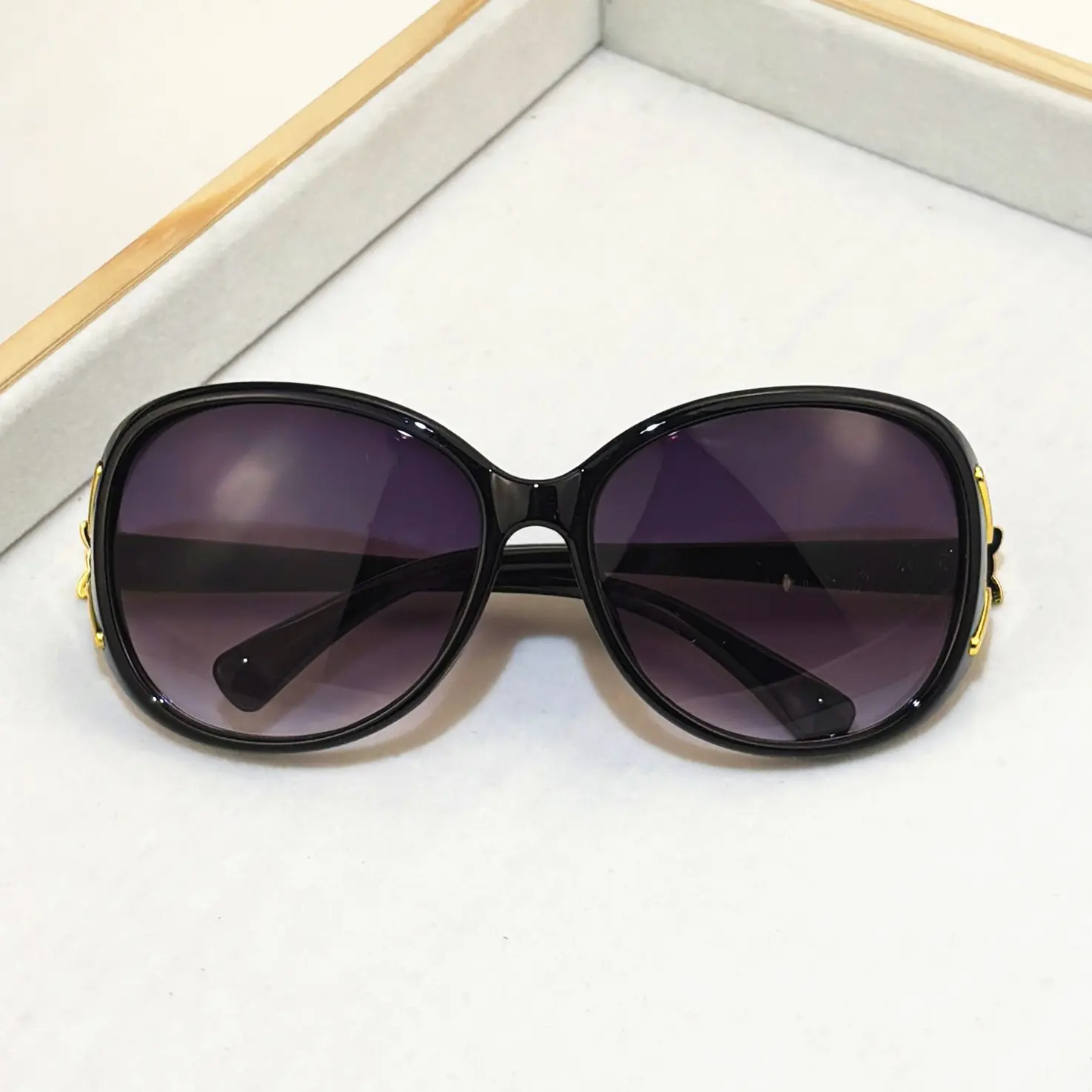 2PCS Fashion Oversized Sunglasses Women Plastic Female Big Frame Gradient Sun Glasses UV400 gafas de sol mujer