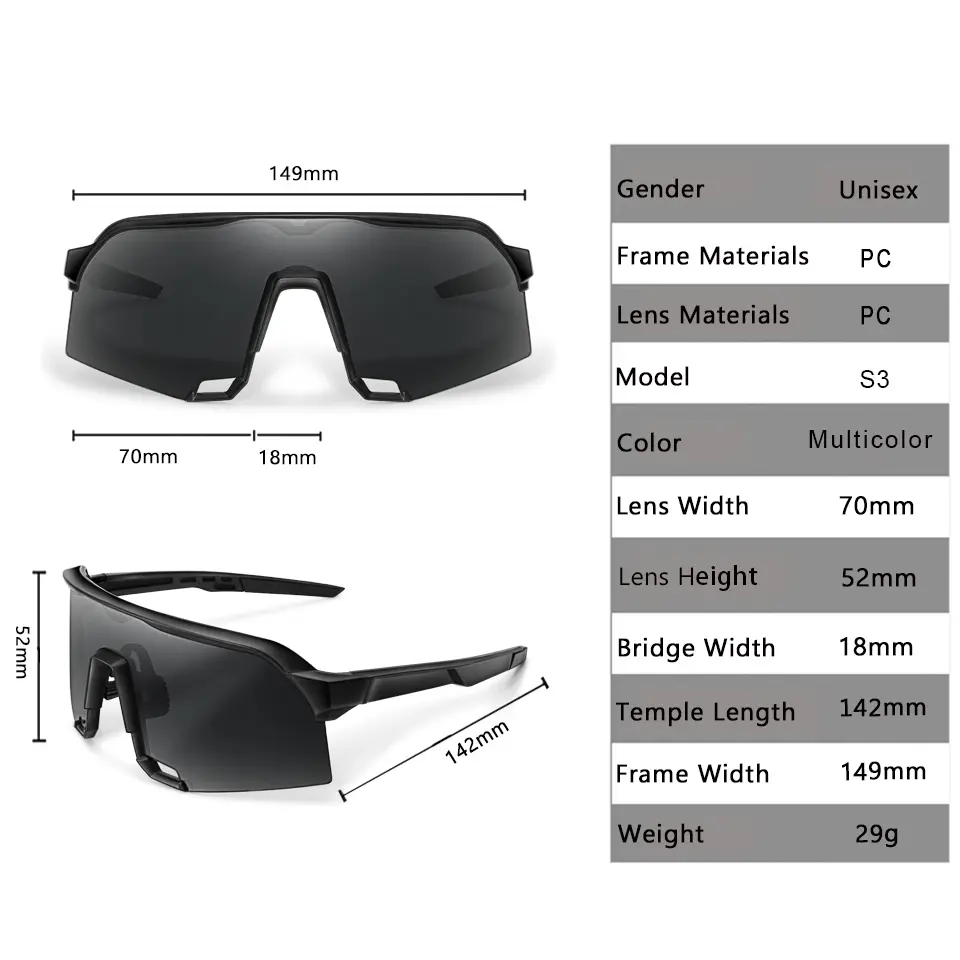 New Style Outdoor Sports Sunglasses Oversize Windproof Goggles for Men And Women Cycling Bicycle Road Hiking Camping