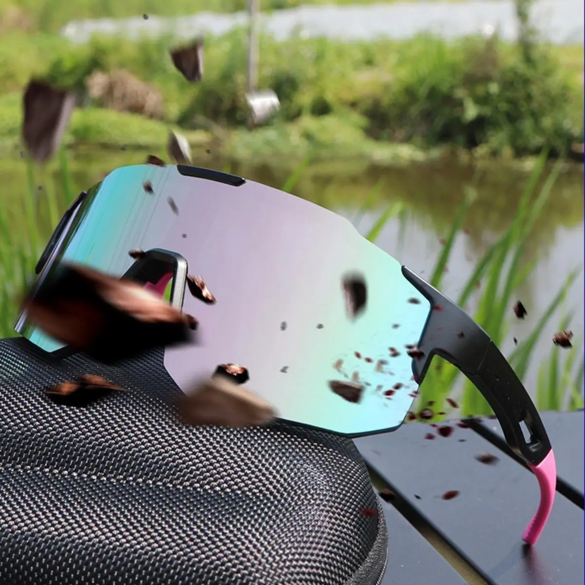 Cycling Sunglasses Large Frame UV400 Shades UV Protection Outdoor Sports Windproof Anti-Ultraviolet Hiking Climbing Goggles