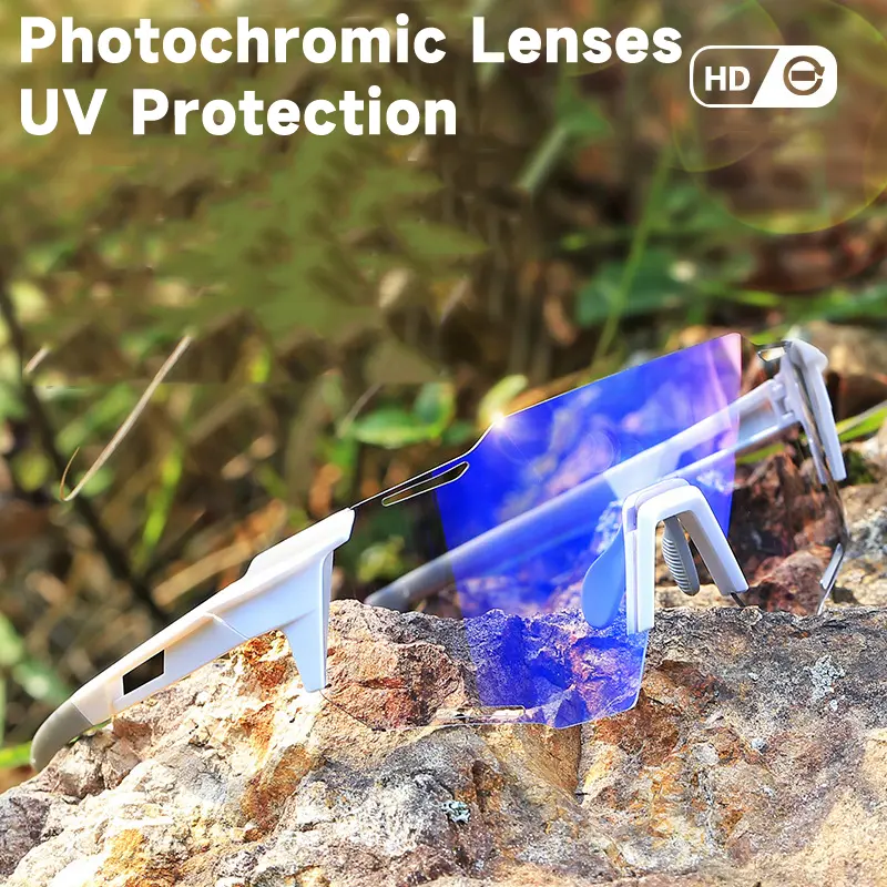 New Photochromic Cycling Sports Sunglasses Unisex UV400 Color Film Lenses Sun Glasses Men Women Biking Goggles