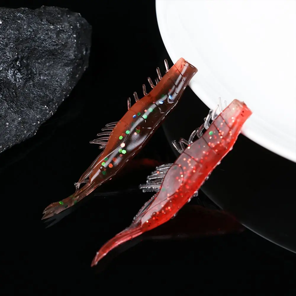 1PC Silicone Bait Soft Lures Pike Fishing Lure Biting Shrimp Carp Bass Sea Worm Swimbait Rockfishing Artificial Baits Gamba
