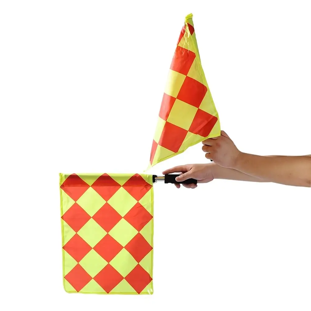 Professional Referee Flag Multi-color Waterproof Linesman Flags with Sponges Handle Issuing Flags Volleyballs Football Supplies