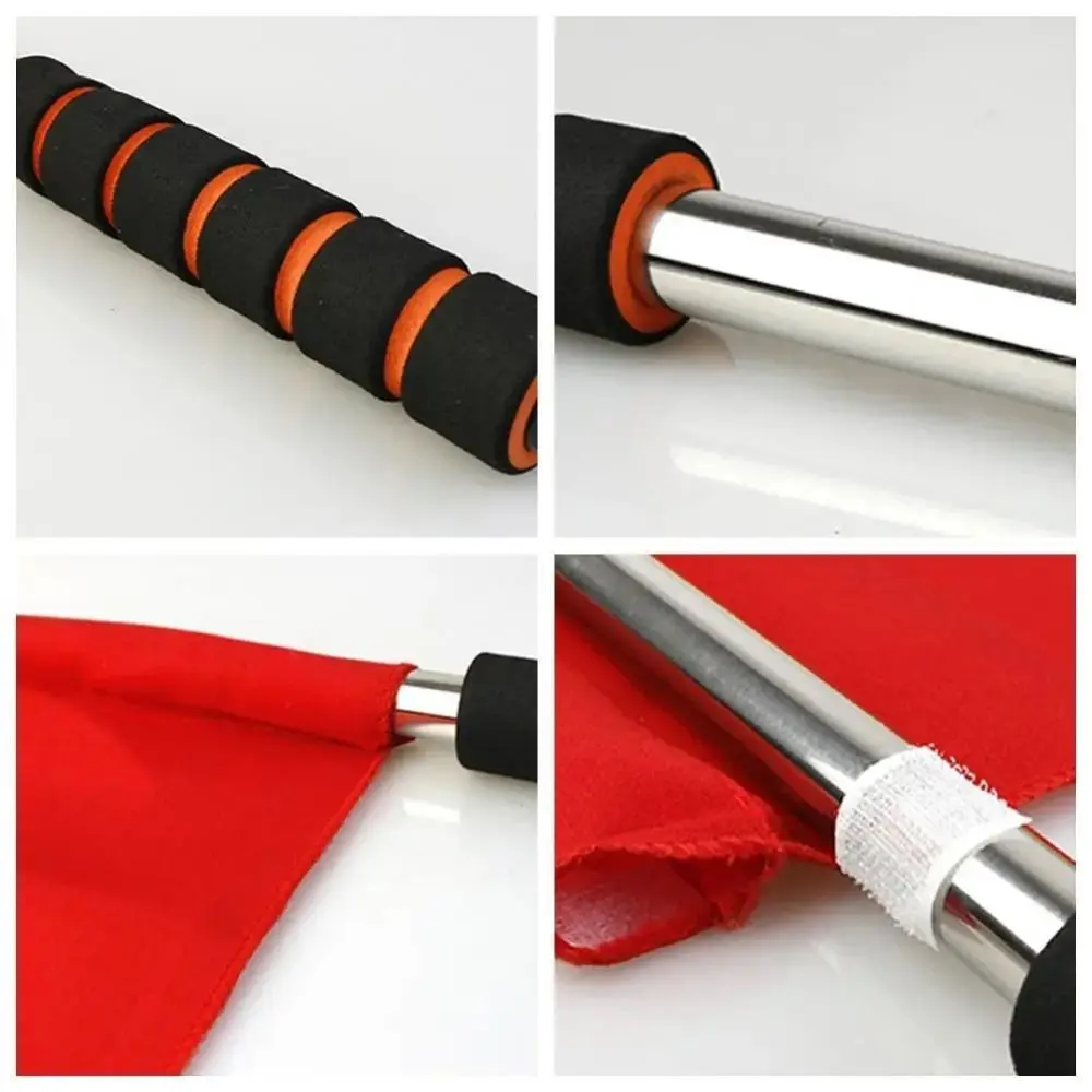 Professional Referee Flag Multi-color Waterproof Linesman Flags with Sponges Handle Issuing Flags Volleyballs Football Supplies