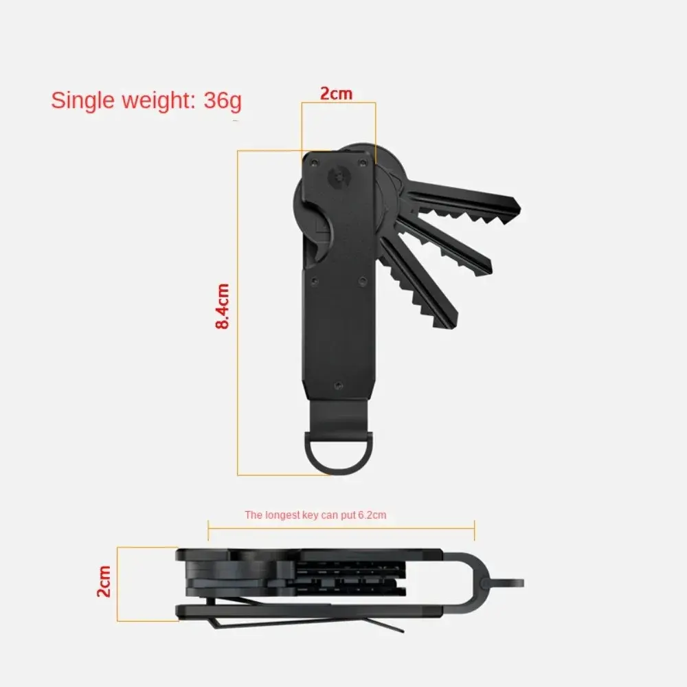 Smart Metal Key Organizer with Screwdriver Minimalist Key Case Holder Holds 2-6 Keys Keys Fob for Keys Less Than 6.2cm