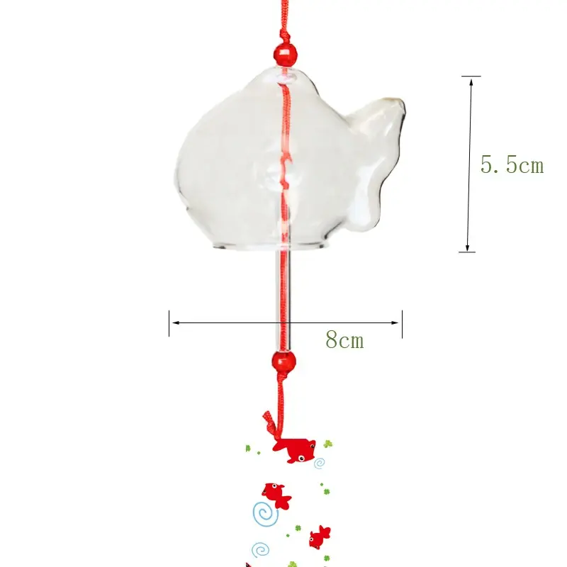 Goldfish Garden Hanging Wind Chime Chimes Japanese Glass Style Outdoor Decor Pendant Furin Decorative Fish Ornament