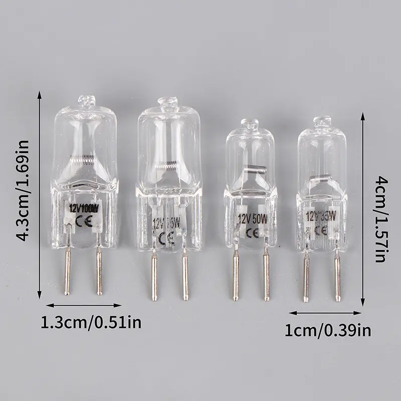 1pcs 12V G6.35 35W 50W 75W 100W Halogen Lamp Beads Suitable For Aromatherapy Lamp Crystal Lamp Projector 2pin Bulb