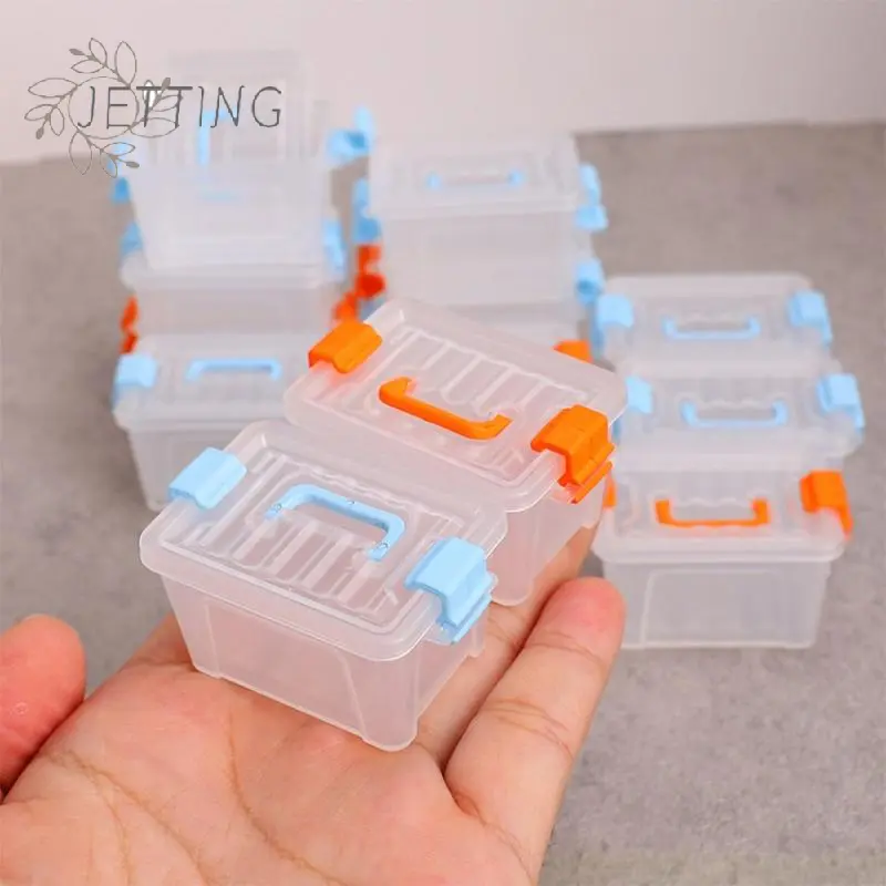5Pcs Dollhouse Mini Storage Box Clear Toolbox Model Dollhouse Home Home Decoration Dolls House Micro Scene Decor Props