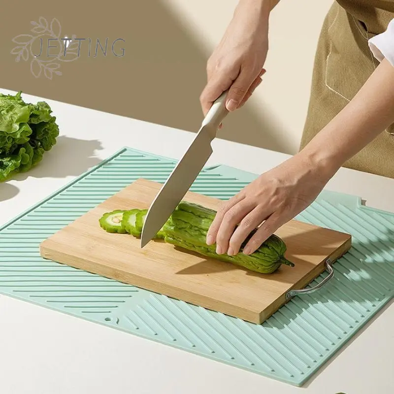 Silicone Drain Pad Drying Mat Pots Dish Drain Mat For Kitchen Tableware Non-slip Mats Anti-scald Coaster Kitchen Utensils