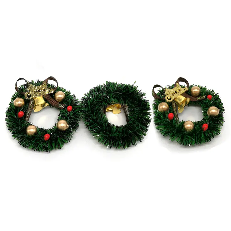 Miniature Christmas Wreath Mini Hanging Xmas Wreath Dollhouse Christmas Tree Decoration Garland Wall Decoration Accessories