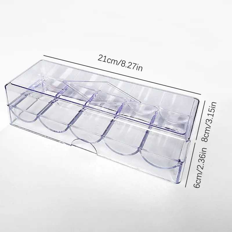 Poker Chips Box Fine Chips Box Casino Gambling Acrylic  Chips Storage Case Transparent With Covers Coin Collection Holder Boxes