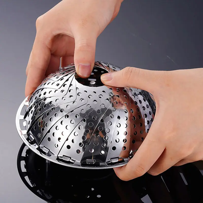 Folding Dish Steam Stainless Steel Food Steamer Basket Fruit Vegetable Cooker Multi-Function Meat Steaming Tray Kitchen Tools