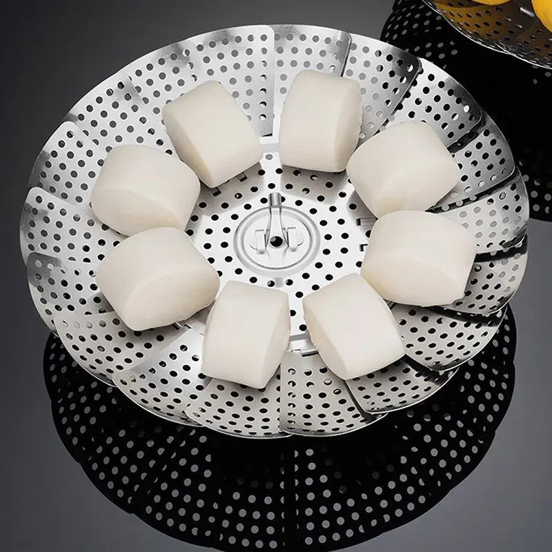 Folding Dish Steam Stainless Steel Food Steamer Basket Fruit Vegetable Cooker Multi-Function Meat Steaming Tray Kitchen Tools