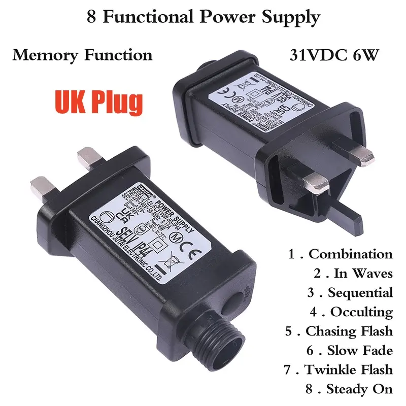 EU Plug AC 220V To 31VDC 6W 8 Functional SELV LED Lamp Driver Switch Adapter IP44 Waterproof Laser Lighting Europe Power Supply