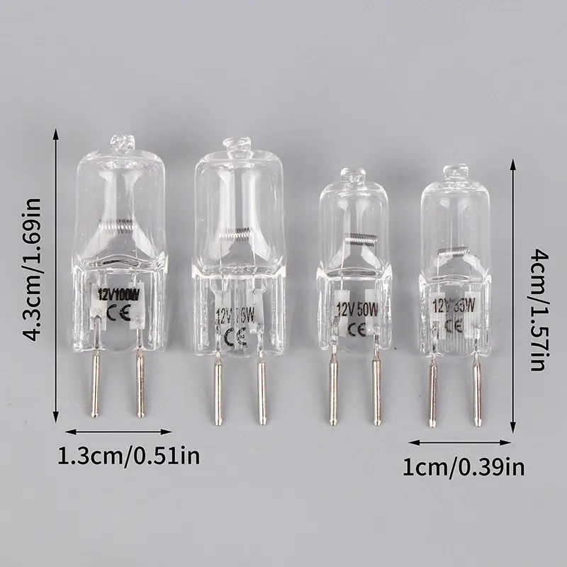 1pcs 12V G6.35 35W 50W 75W 100W Halogen Lamp Beads Suitable For Aromatherapy Lamp Crystal Lamp Projector 2pin Bulb