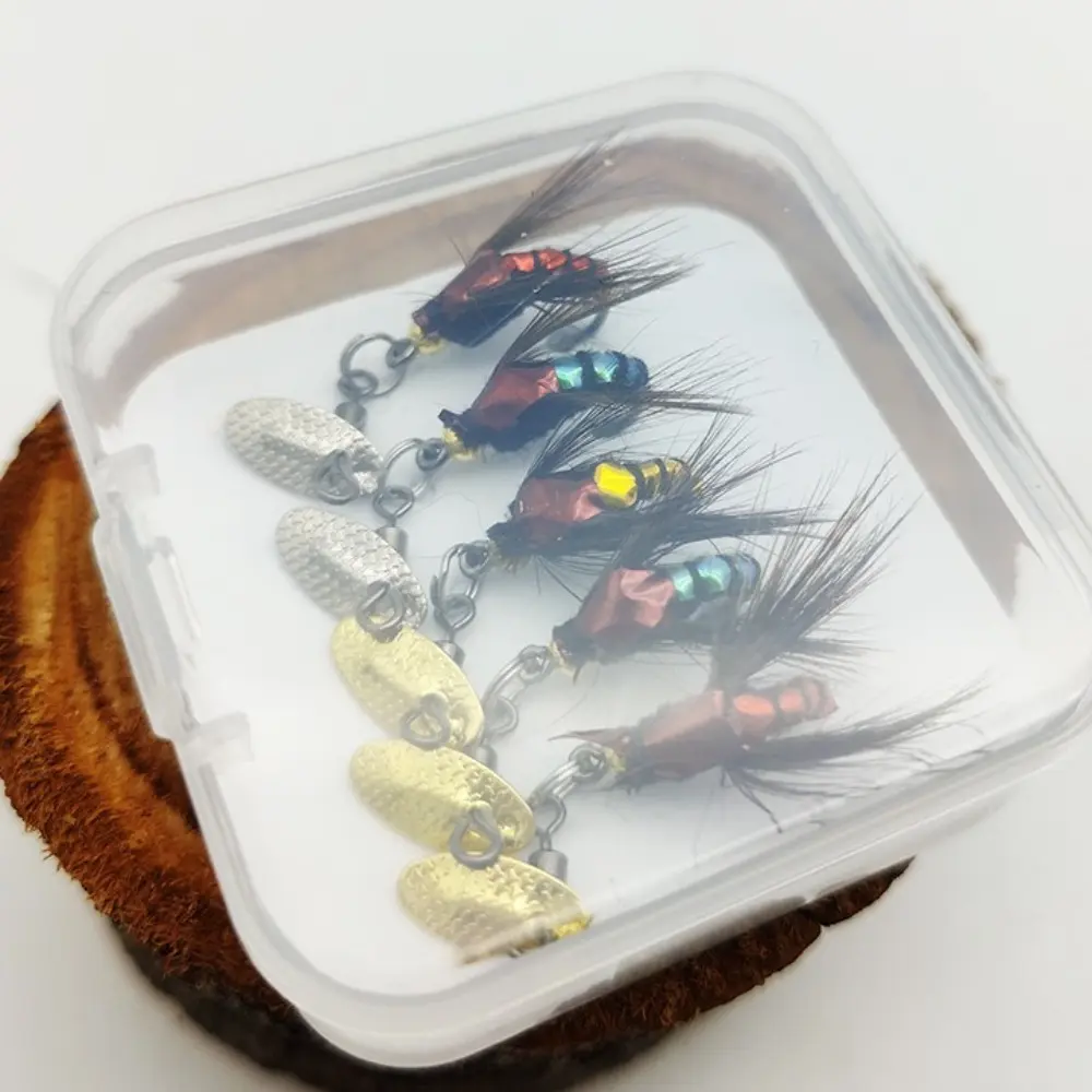 1/5PCS Bionic Fly Fishing Bait hook Trout Jigs Fly Fishing Flies Insects Lures Fly Fishing Lures Spinner Swim Baits Fishing Hook