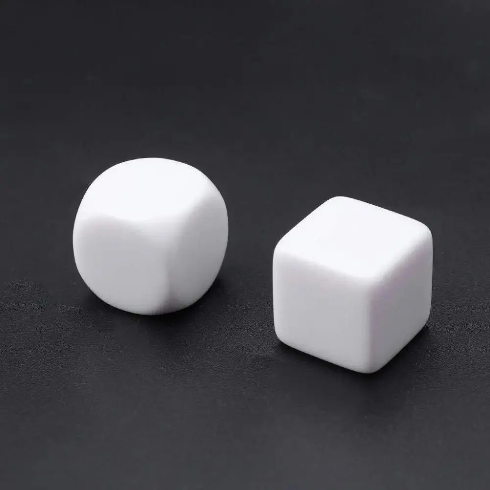 10PCS White Round/Square Corner Blank Dice 6-side Acrylic Tablegame Polyhedral Dice for DND Dice Tabletop Role-Playing Game Dice