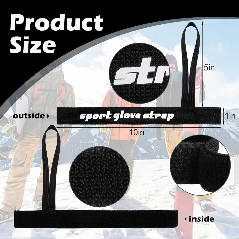 4PCS Ski Glove Wrist Strap Glove Holder Sport Glove Strap Elastic Wrist Leash For Snowboard Ski Mountaineering Outdoor Sports