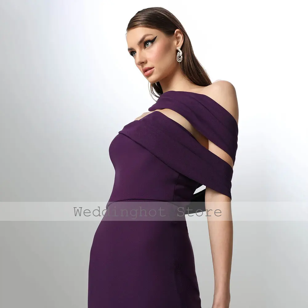 Sexy Evening Dress Purple One Shoulder Sleeveless Column Evening Gowns for Women 2025 Floor Length Formal Party Dresses Long