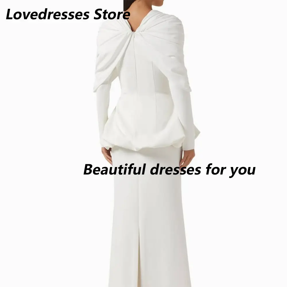Elegant Mermaid Evening Dress Customized High Neck Long Sleeves Simple Formal Prom Gown for Weddings Party Dresses 2025