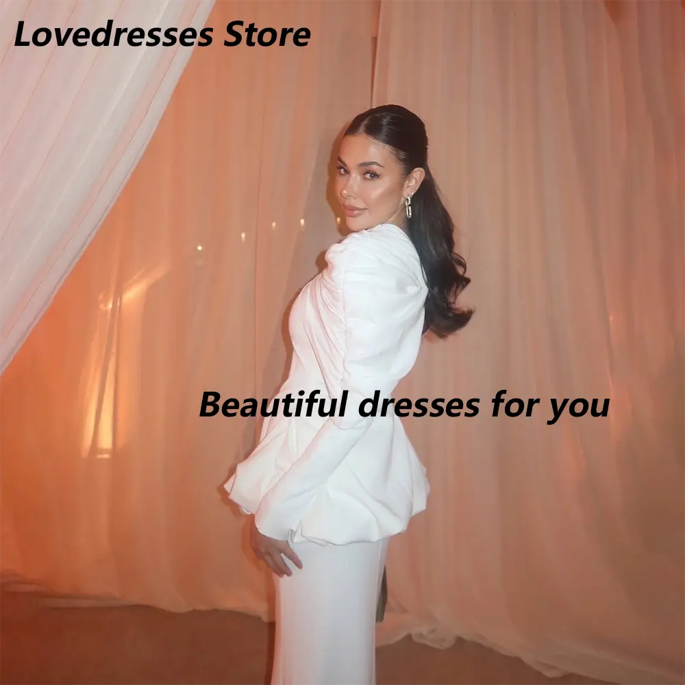 Elegant Mermaid Evening Dress Customized High Neck Long Sleeves Simple Formal Prom Gown for Weddings Party Dresses 2025