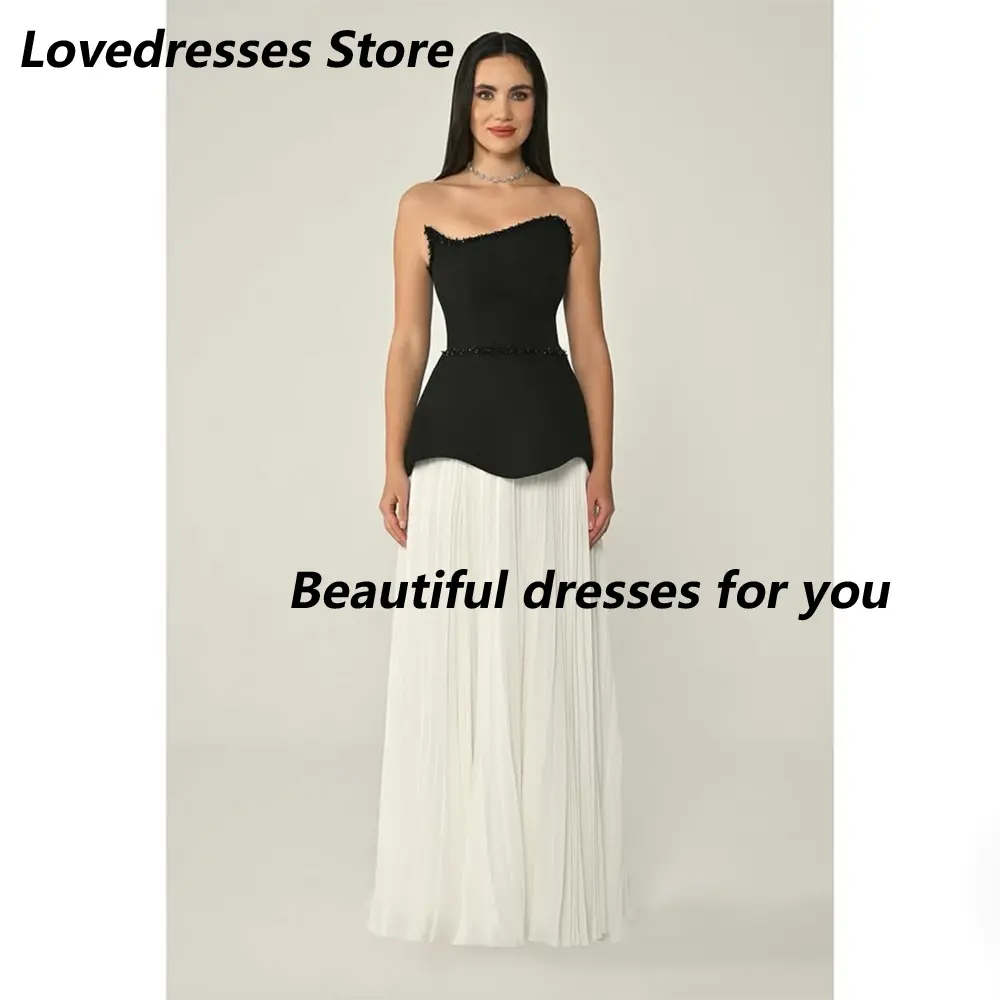 Elegant Wedding Guest Dress Contrast Color Wedding Party Dresses Ruched Chiffon A Line Strapless Party Dresses Woman Customized