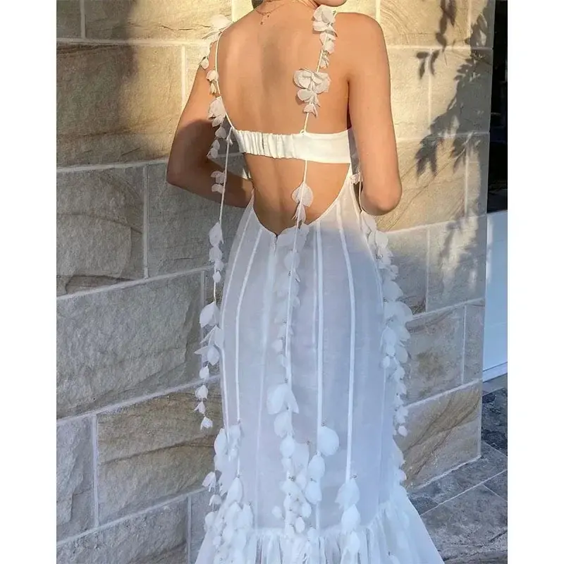 Customized Spaghetti Straps White Formal Evening Dresses 2024 Sexy Sweetheart Appliques Backless Prom Party Gowns