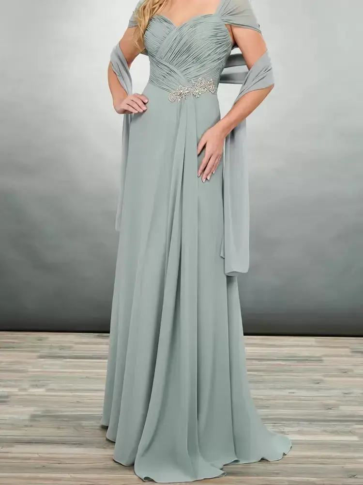 Customized Elegant Chiffon Long Mother's Dresses for Weddings Pleats A Line Wedding Party Gowns 2024 Plus Size Mother of Groom B