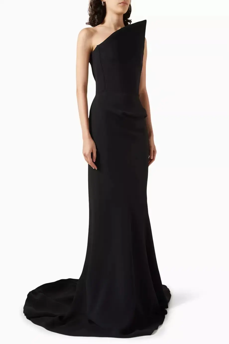 Customized Sexy Pink Sleeveless Pleat A Line Long Evening Dresses Elegant Women Party Dress High Slit Floor Length Sweep Train P