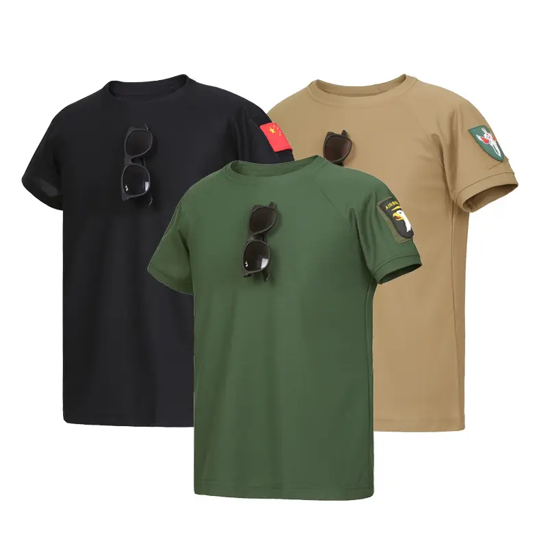 Men Summer Quick Dry Tees Tactical Combat T-shirt Male Camping Hiking Trekking Breathable Pullover Climbing Casual Cargo TShirts
