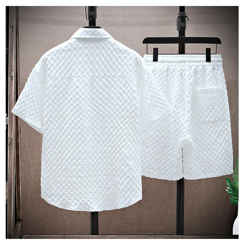 2025 Fashion Men's Sportswear Set Breathable Short Sleeve Casual Pants Retro Street Style Lightweight Summer Wear