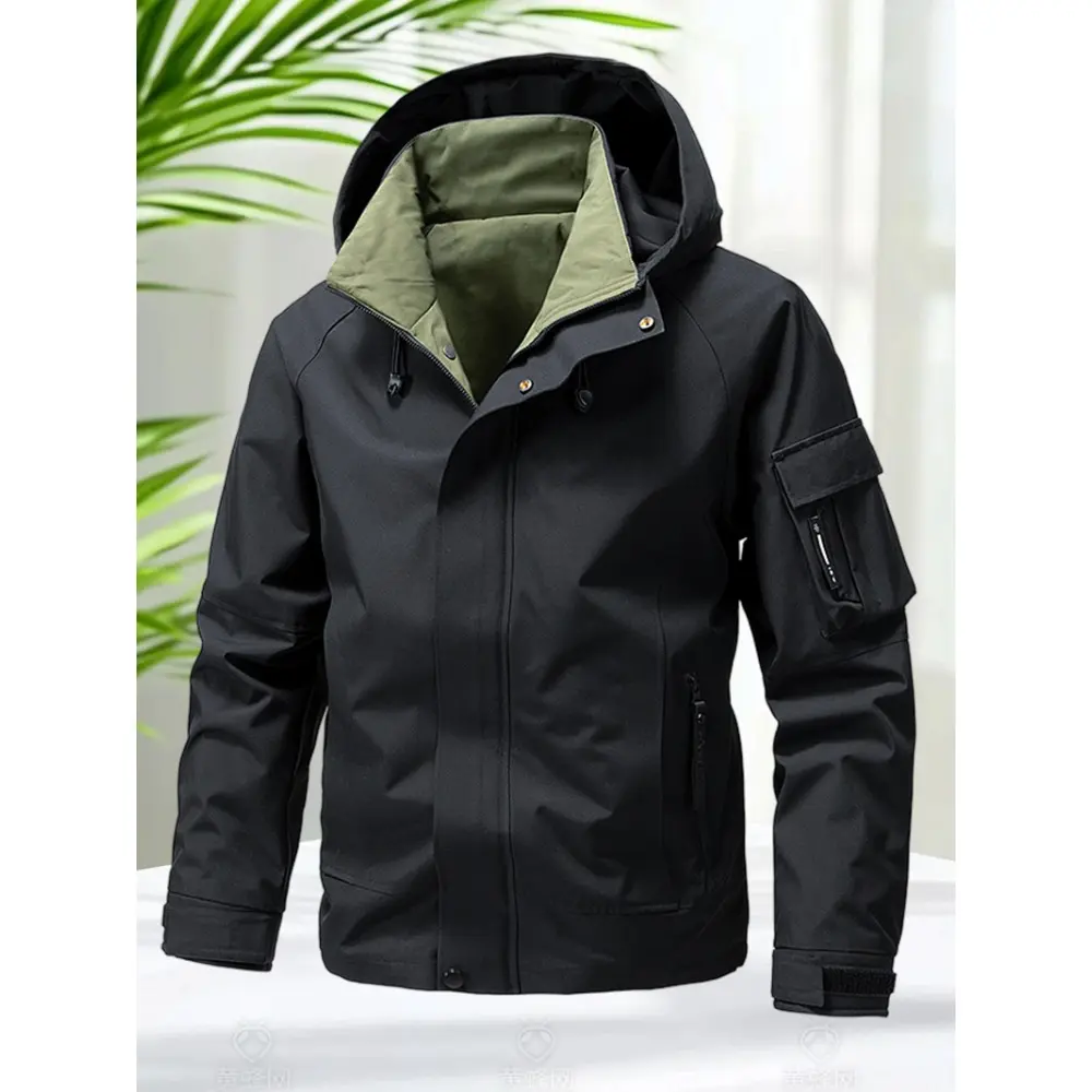 Softshell Jackets for Men Waterproof Zip Up Hooded Jacket Outerwear Coats with Zipper Pockets Hiking Camping Clothes Men 2025