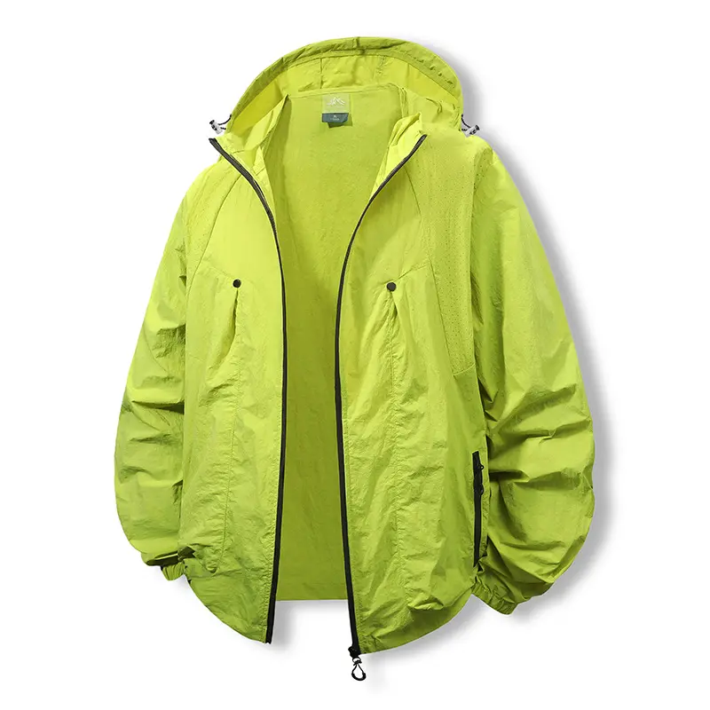 Men's Summer Sun Protection Hooded Jacket Ultra-thin Breathable UV Fast Drying Ice Silk Outdoor Hiking Camping Clothing