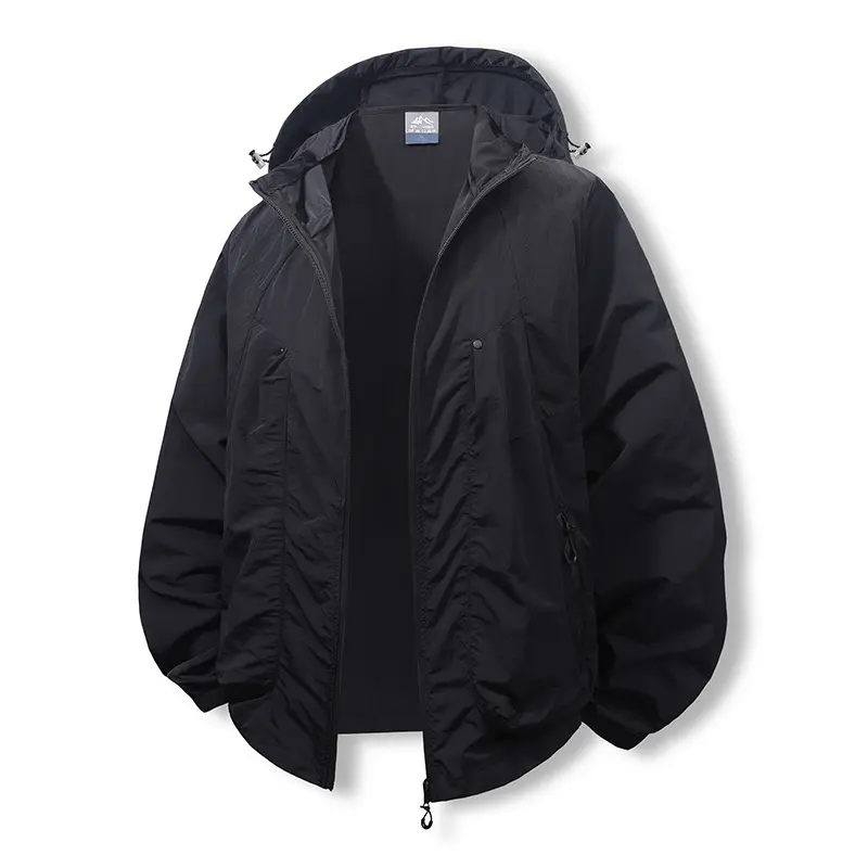 Men's Summer Sun Protection Hooded Jacket Ultra-thin Breathable UV Fast Drying Ice Silk Outdoor Hiking Camping Clothing