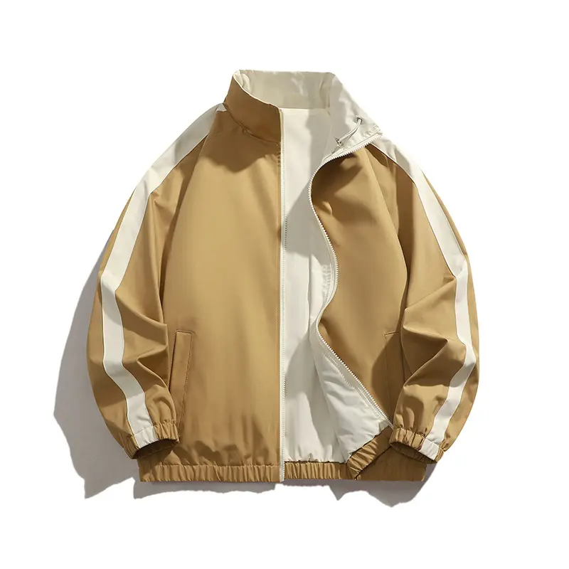 Spring and Autumn American Style New Stand Up Collar Jacket Double-sided Jacket Pocket Large Casual Sports Jacket