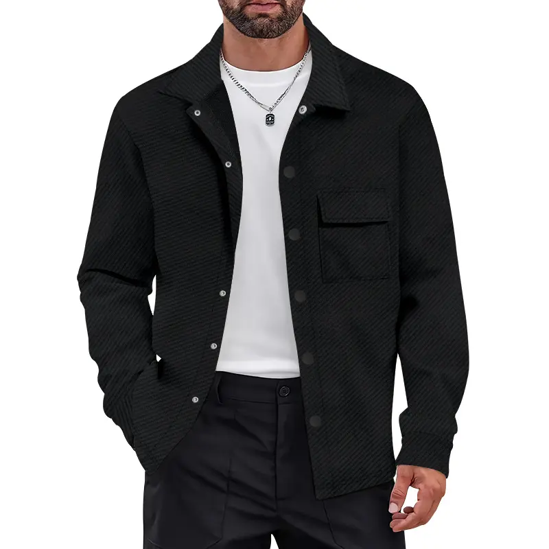 2025 Spring and Autumn New American Retro Men's Coat Fashion Casual Collar Versatile Jacket