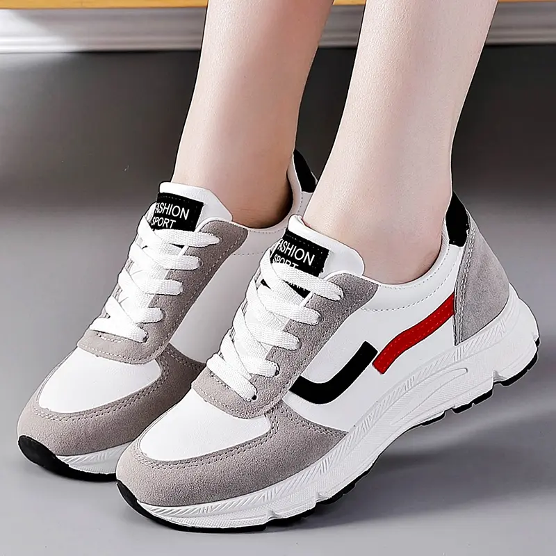 2025 Summer New Women's PU Leather Platform Shoes Fashion Lace Up Women's Casual Sneakers Outdoor Running Shoes Women Tenis