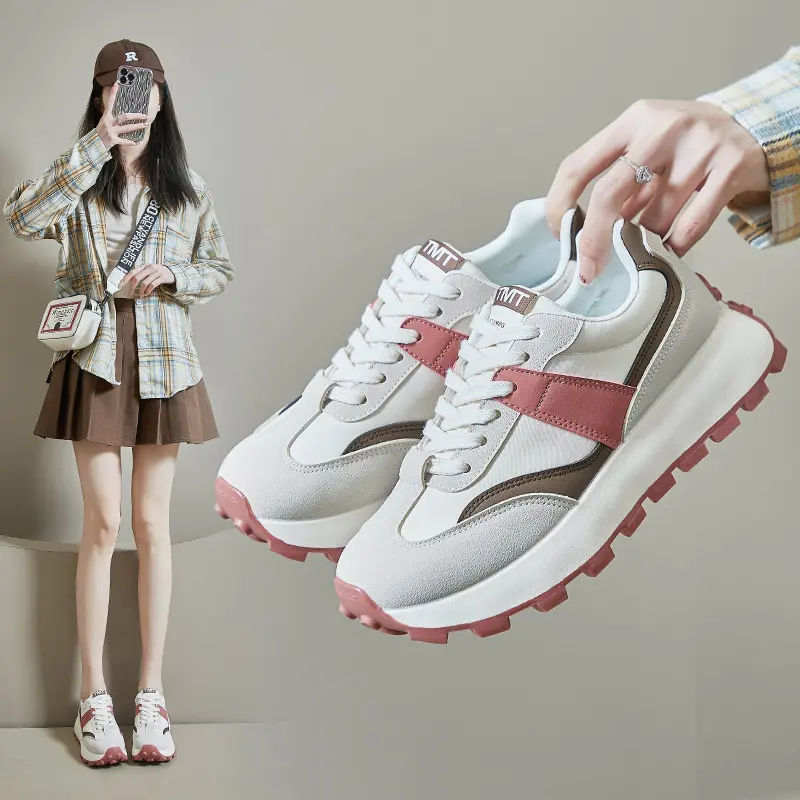 Women's Spring Sneakers Height Increasing AG Mess Shoes New Arrival Shoes Women Zapatillas 2025 Casual Running Sport Shoes