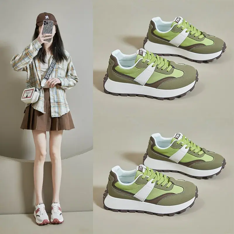 Women's Spring Sneakers Height Increasing AG Mess Shoes New Arrival Shoes Women Zapatillas 2025 Casual Running Sport Shoes