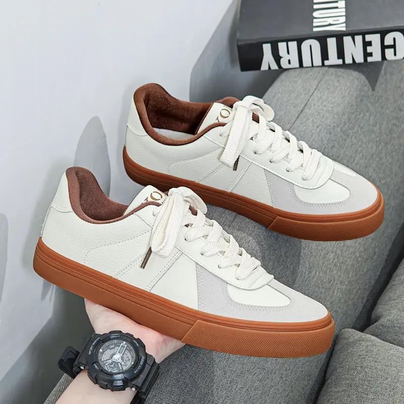 Trendy Soft-soled Anti-slip Cowhide Casual Men's Shoes Versatile Streetwear Leather Sneakers Summer Ready for Men Tenis