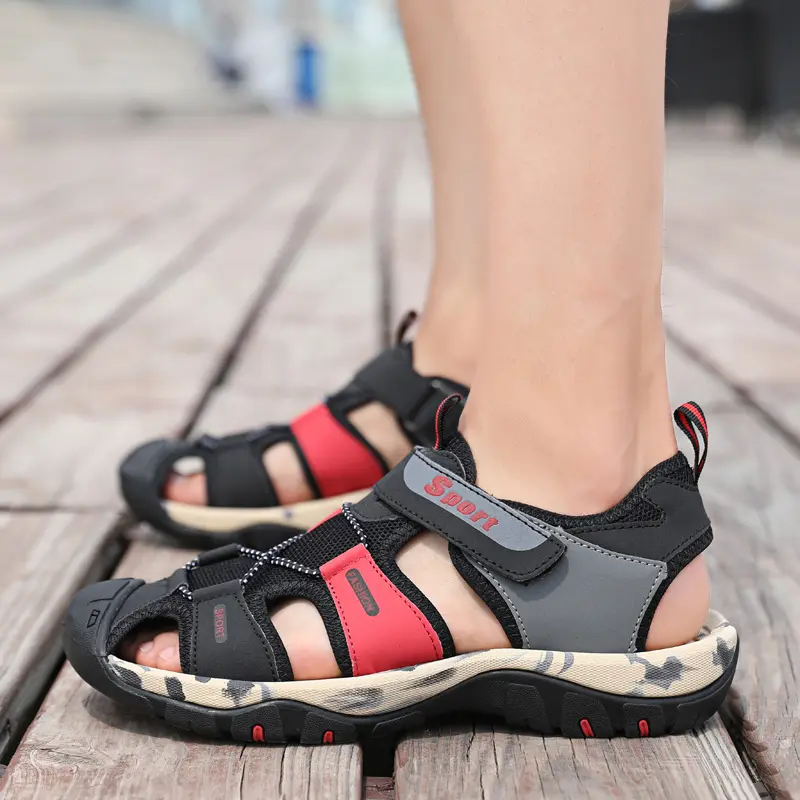 Summer Men Sandals Leather Mens Casual Shoes Breathable Outdoor Sandals for Men Beach Shoes Slippers Fashion Roman Shoes