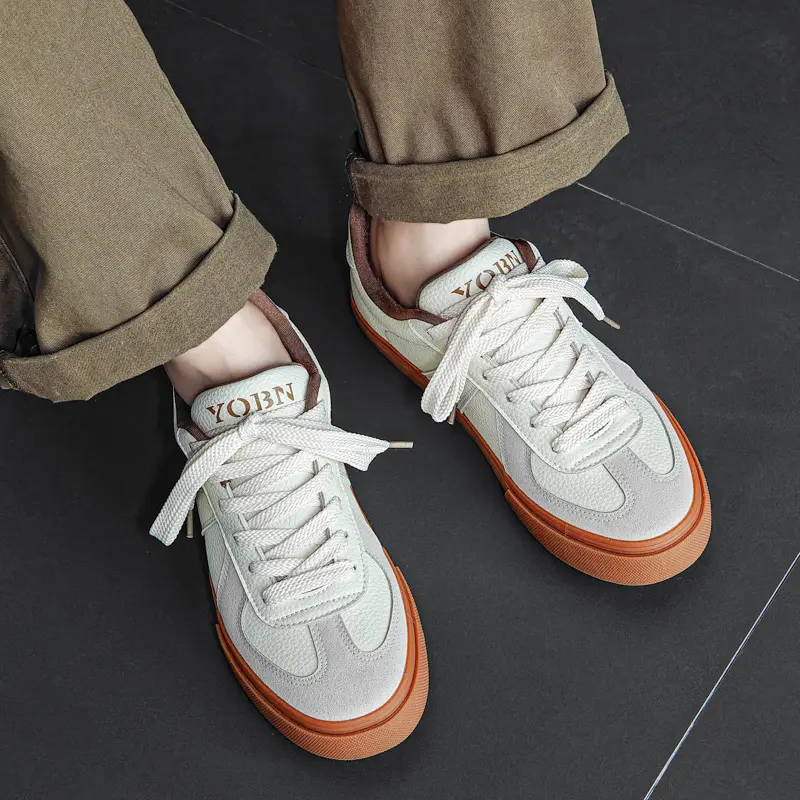 Trendy Soft-soled Anti-slip Cowhide Casual Men's Shoes Versatile Streetwear Leather Sneakers Summer Ready for Men Tenis