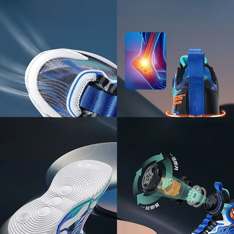 2025 New Fashion Outdoor Kids Basketball Shoes Soft Sole School Children Sports Shoes for Boy 4 To 12 Years Luxury Boy Sneaker