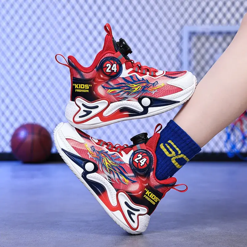 2025 New Fashion Outdoor Kids Basketball Shoes Soft Sole School Children Sports Shoes for Boy 4 To 12 Years Luxury Boy Sneaker
