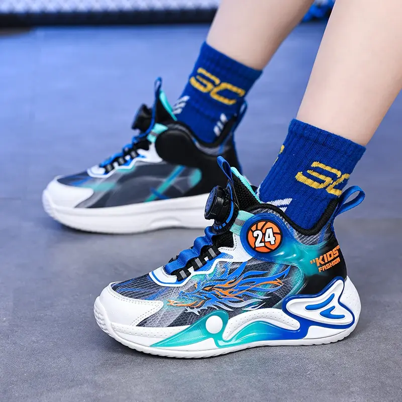 2025 New Fashion Outdoor Kids Basketball Shoes Soft Sole School Children Sports Shoes for Boy 4 To 12 Years Luxury Boy Sneaker