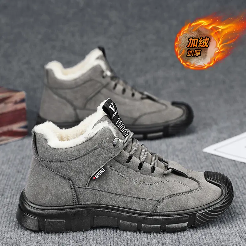 Men's Snow Boots Warm Men Ankle Boots Outdoor Male Hiking Shoes Winter Men Sneakers Versatile Men Casual Shoes Botas Para Hombre