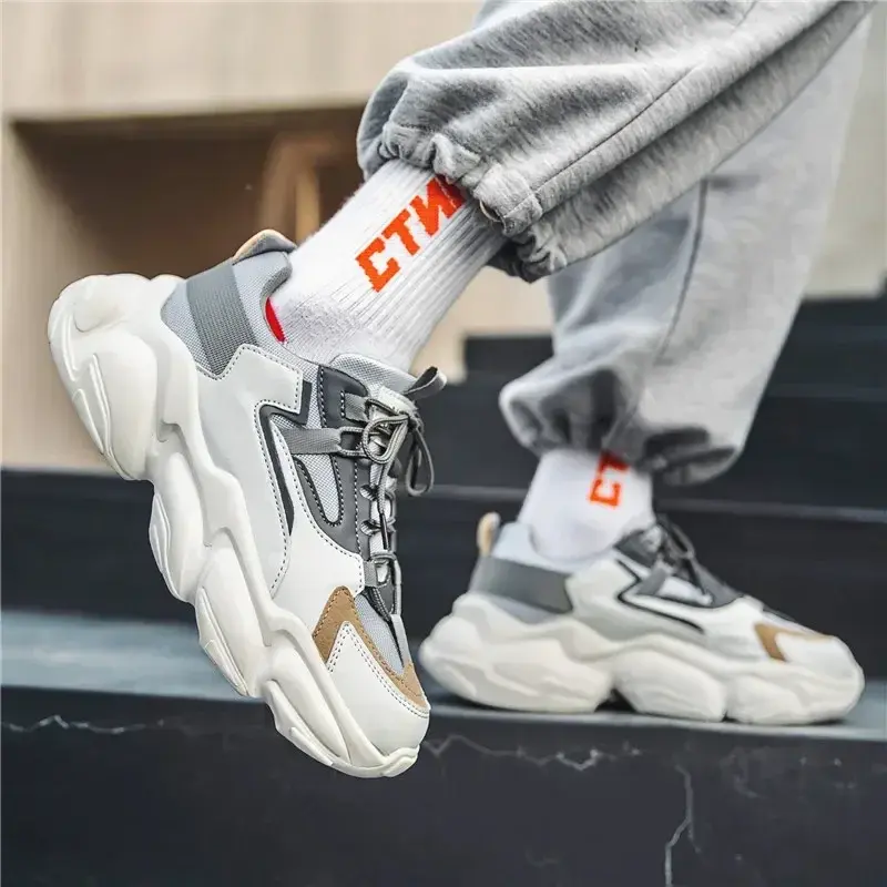 Platform Men's Sports Shoes Luxury Casual Running Shoe Thick Sole Vulcanized Shoes for Men Designer Sneakers Tenis Masculino2025