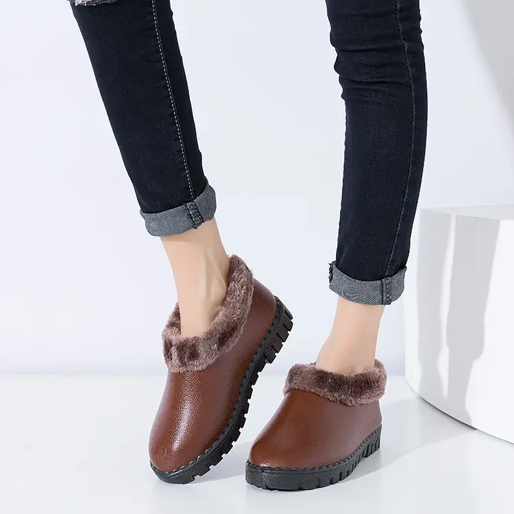 Hot sale Women natural real fox fur snow boots fashion boots for women high quality genuine cow leather winter Ankle boots rt56